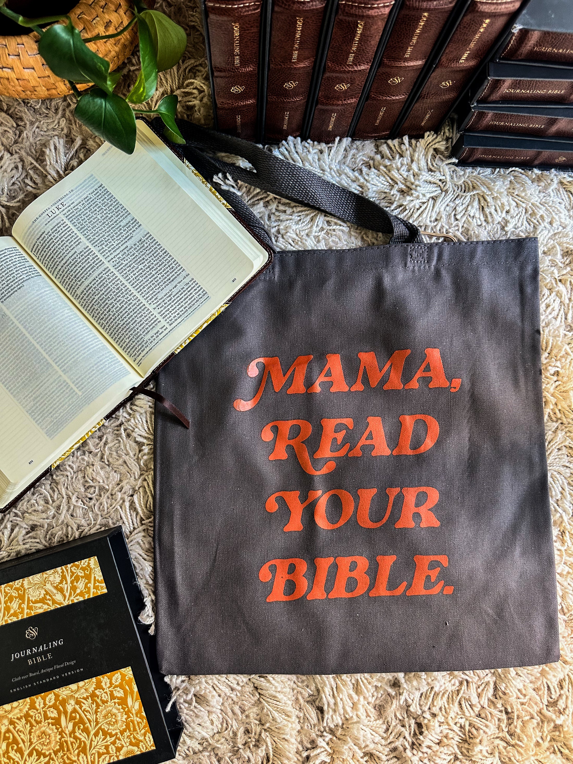 Mama Read Your Bible Tote Bags