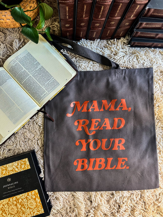 Mama Read Your Bible Tote Bags