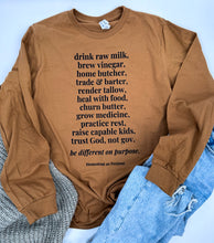 Load image into Gallery viewer, Be Different On Purpose Long Sleeve - Cognac