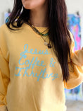 Load image into Gallery viewer, Jesus, Coffee, & Thrifting Sweatshirt- Sunshine