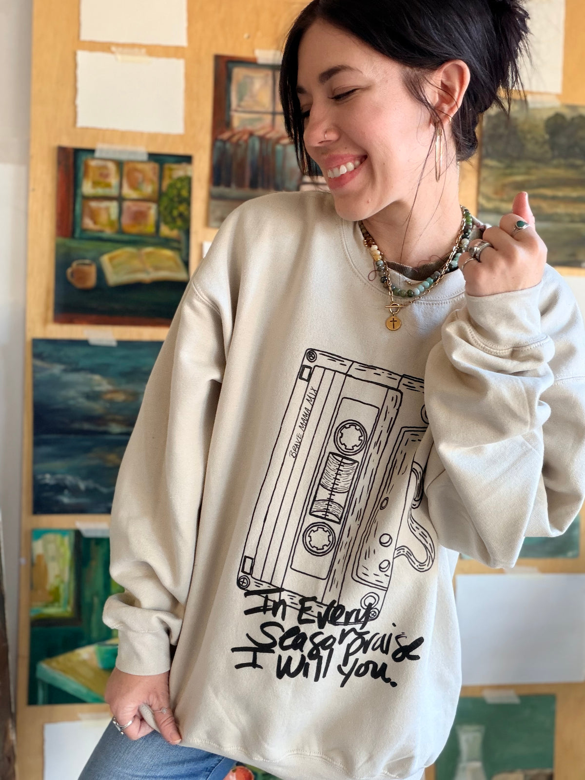 In Every Season Sweatshirt-Tan