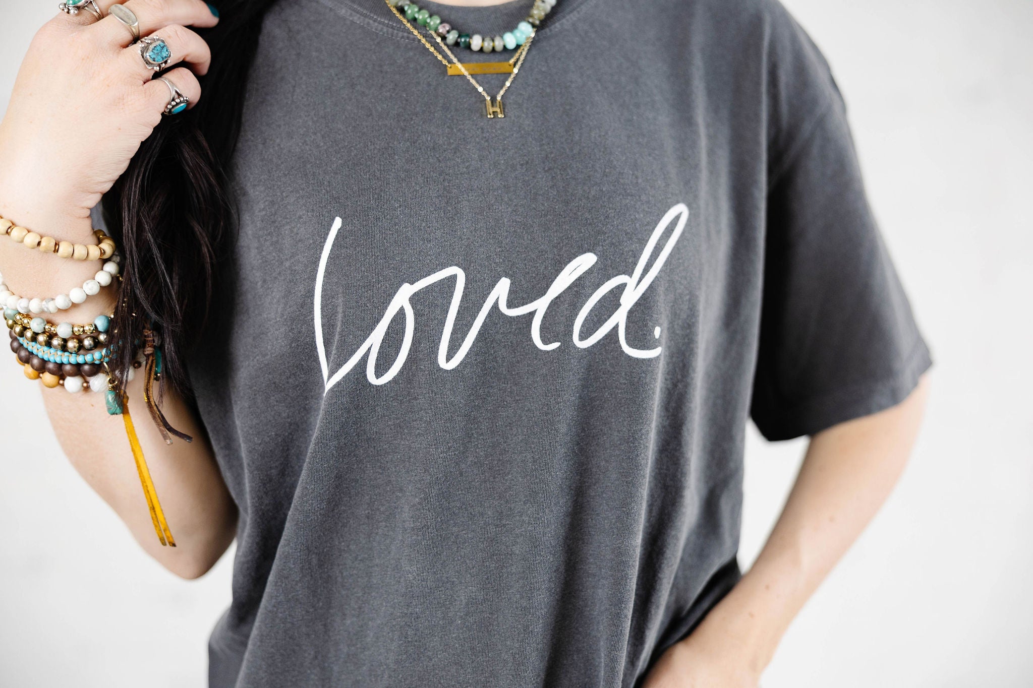 Loved Short Sleeve-Charcoal