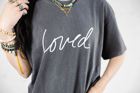 Loved Short Sleeve-Charcoal