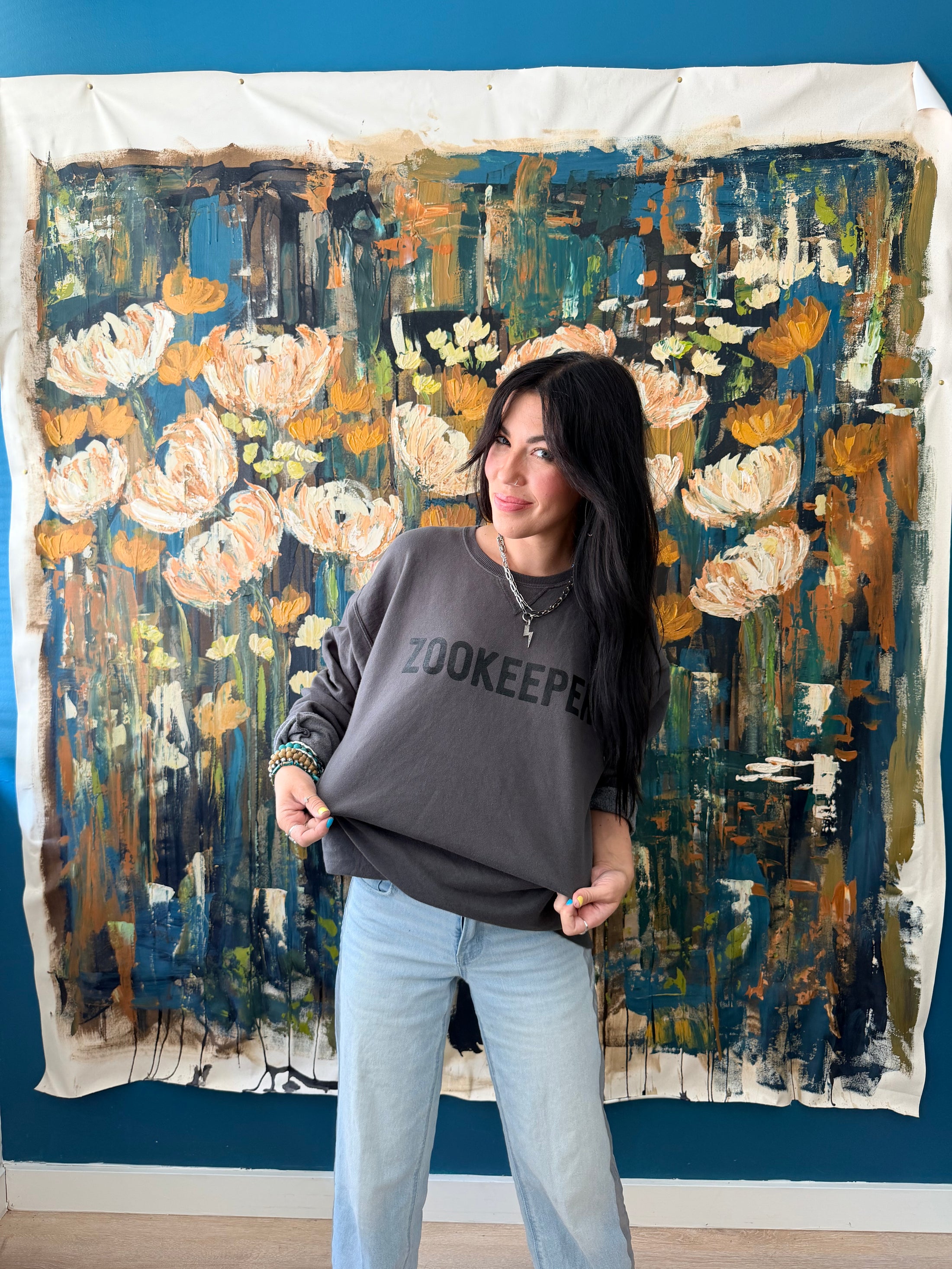 Zookeeper Sweatshirt-Ash