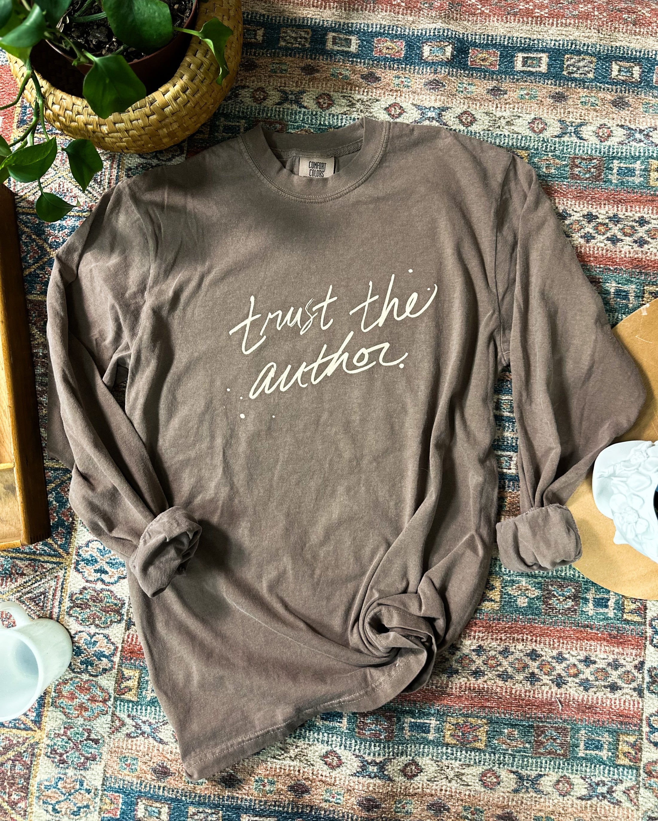 Trust the Author Long Sleeve-Chocolate