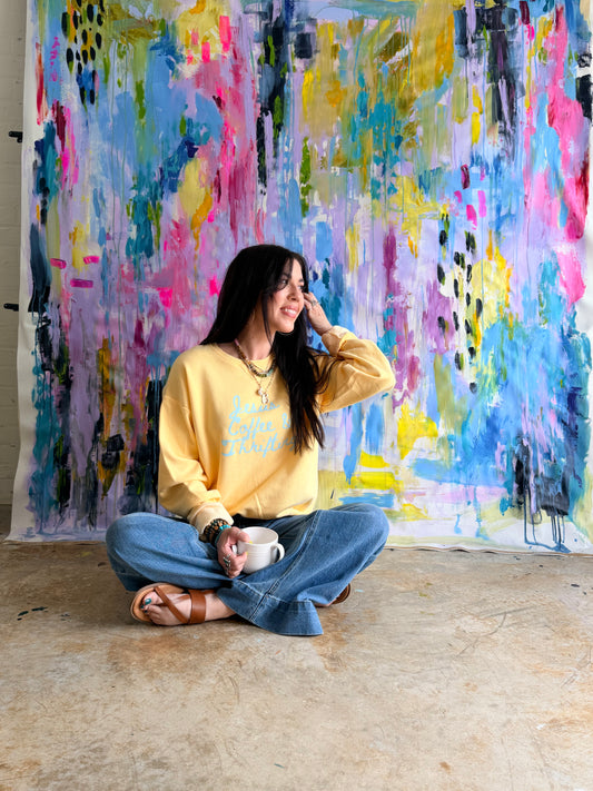 Jesus, Coffee, & Thrifting Sweatshirt- Sunshine