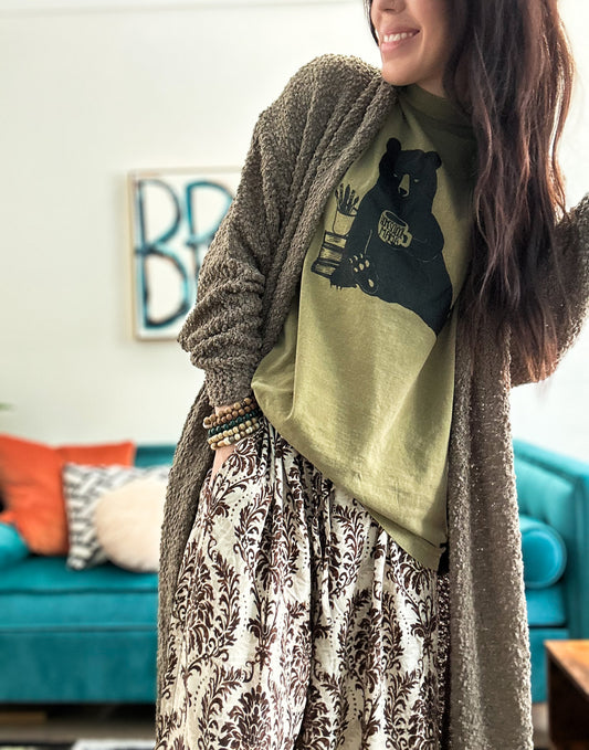 Homeschool Mama Bear Short Sleeve -Olive
