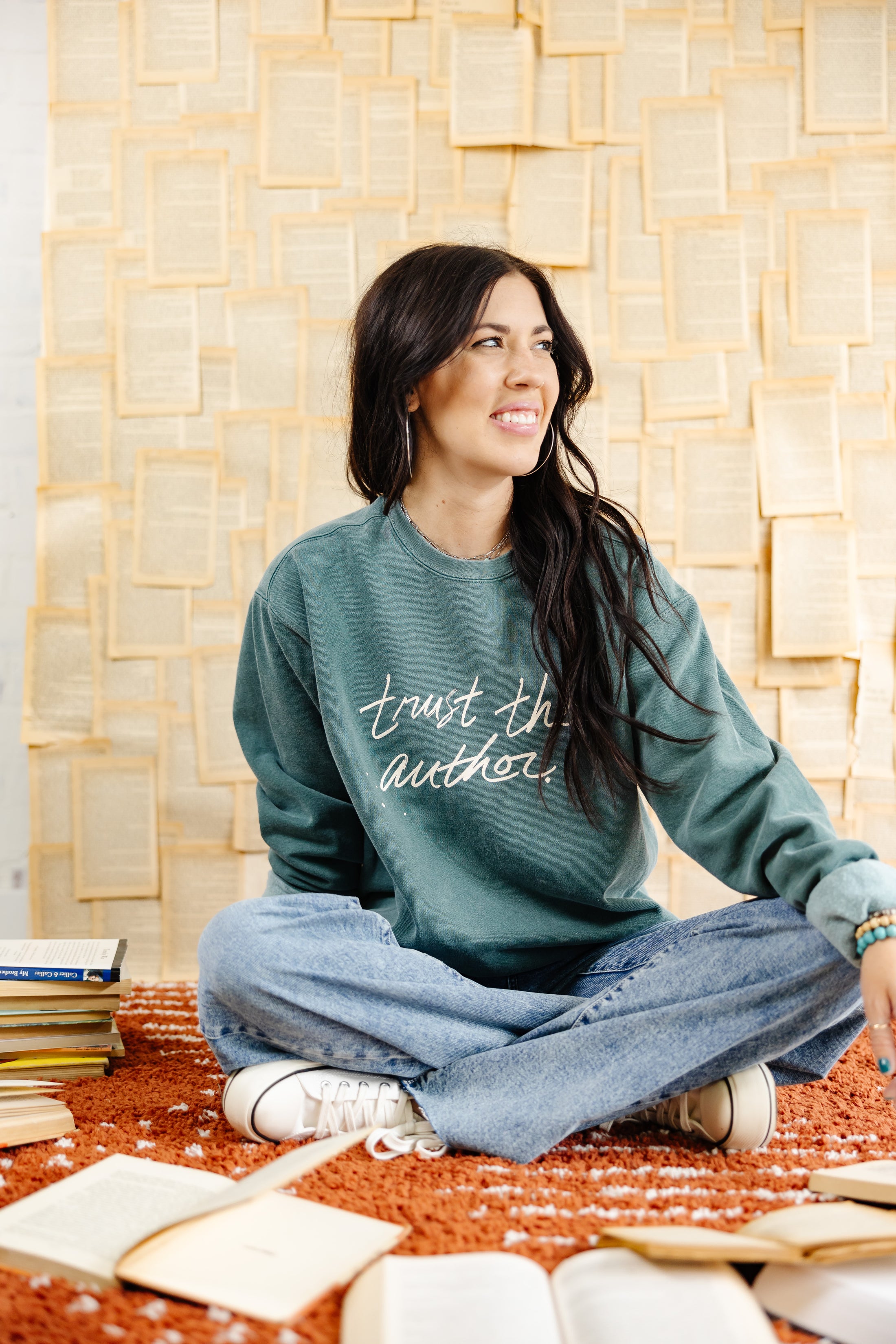 Trust the Author Sweatshirt-Evergreen