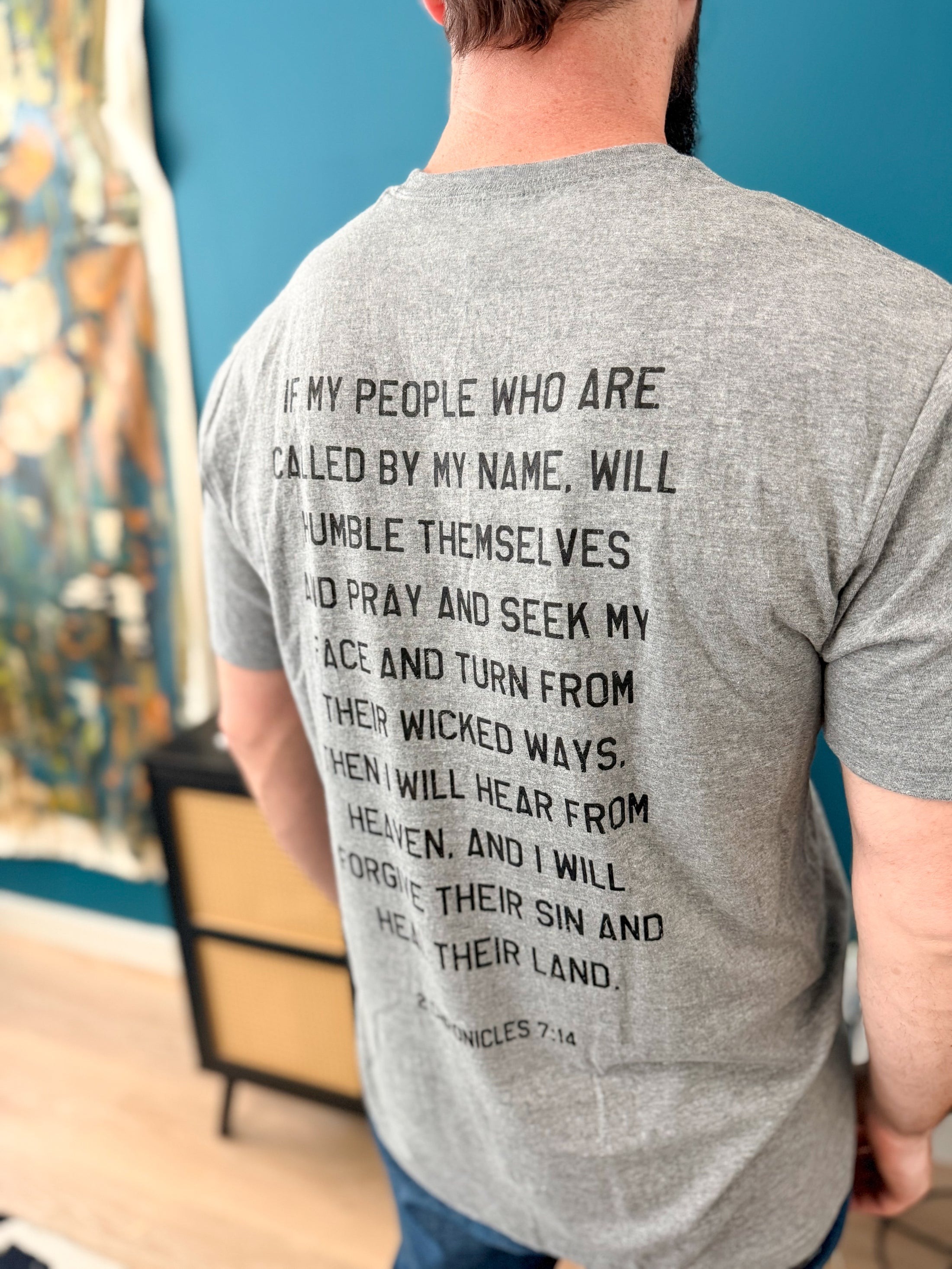Heal Their Land Men’s Tee-Gun Metal Gray