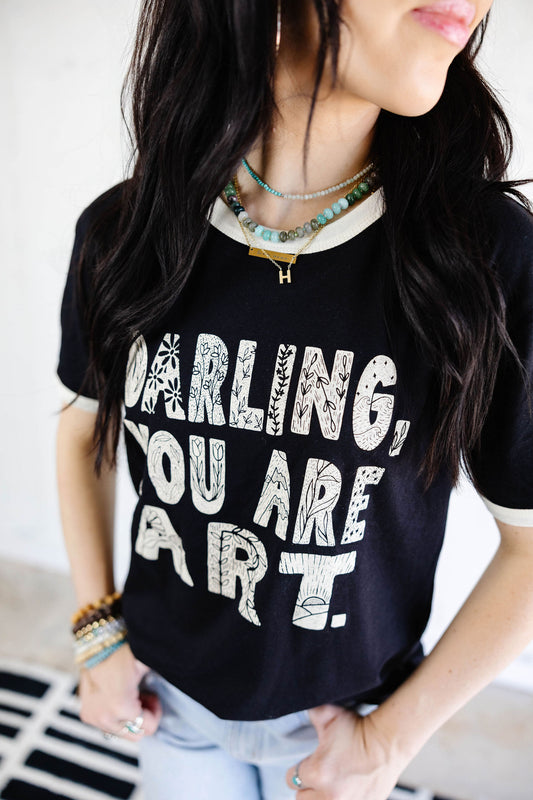 Darling You Are Art- Black/Cream Ringer (Pre-order)