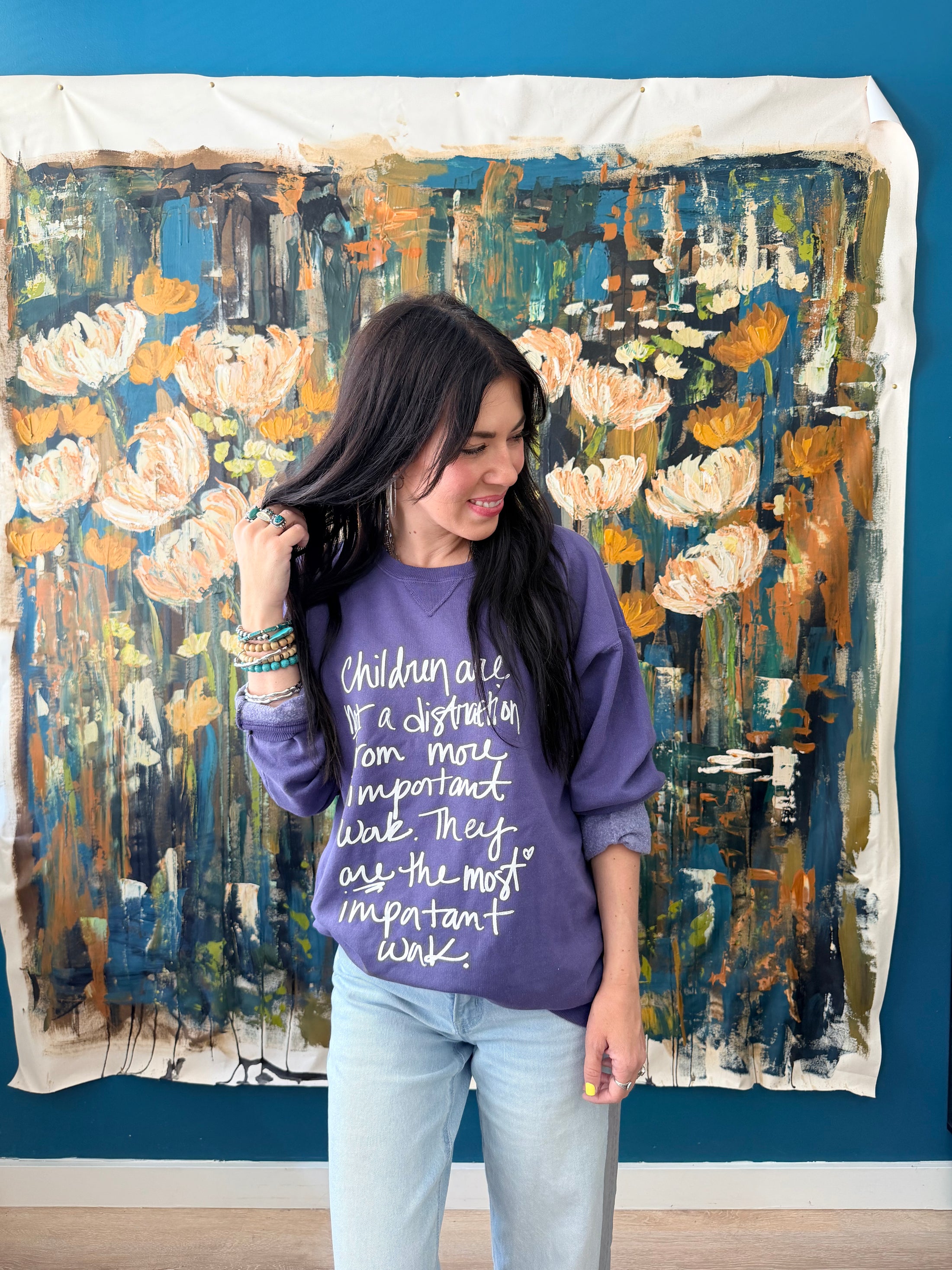 Most Important Work Sweatshirt-Plum