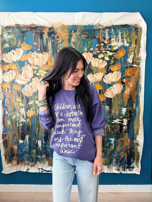 Most Important Work Sweatshirt-Plum