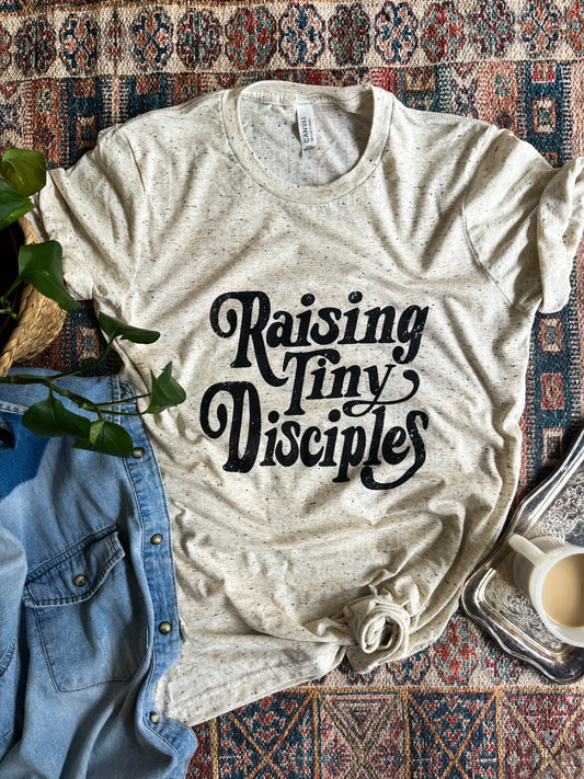 Raising Tiny Disciples Short Sleeve-Heathered Oat