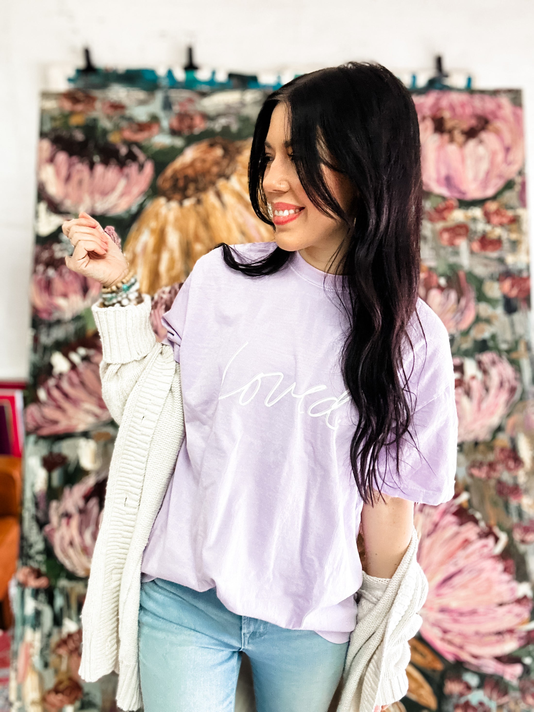 Loved Short Sleeve Tee- Lavender