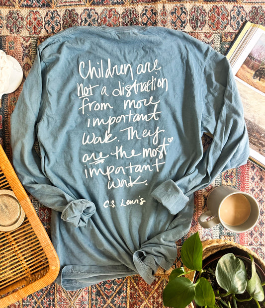 C.S. Lewis Long Sleeve- Bluebell