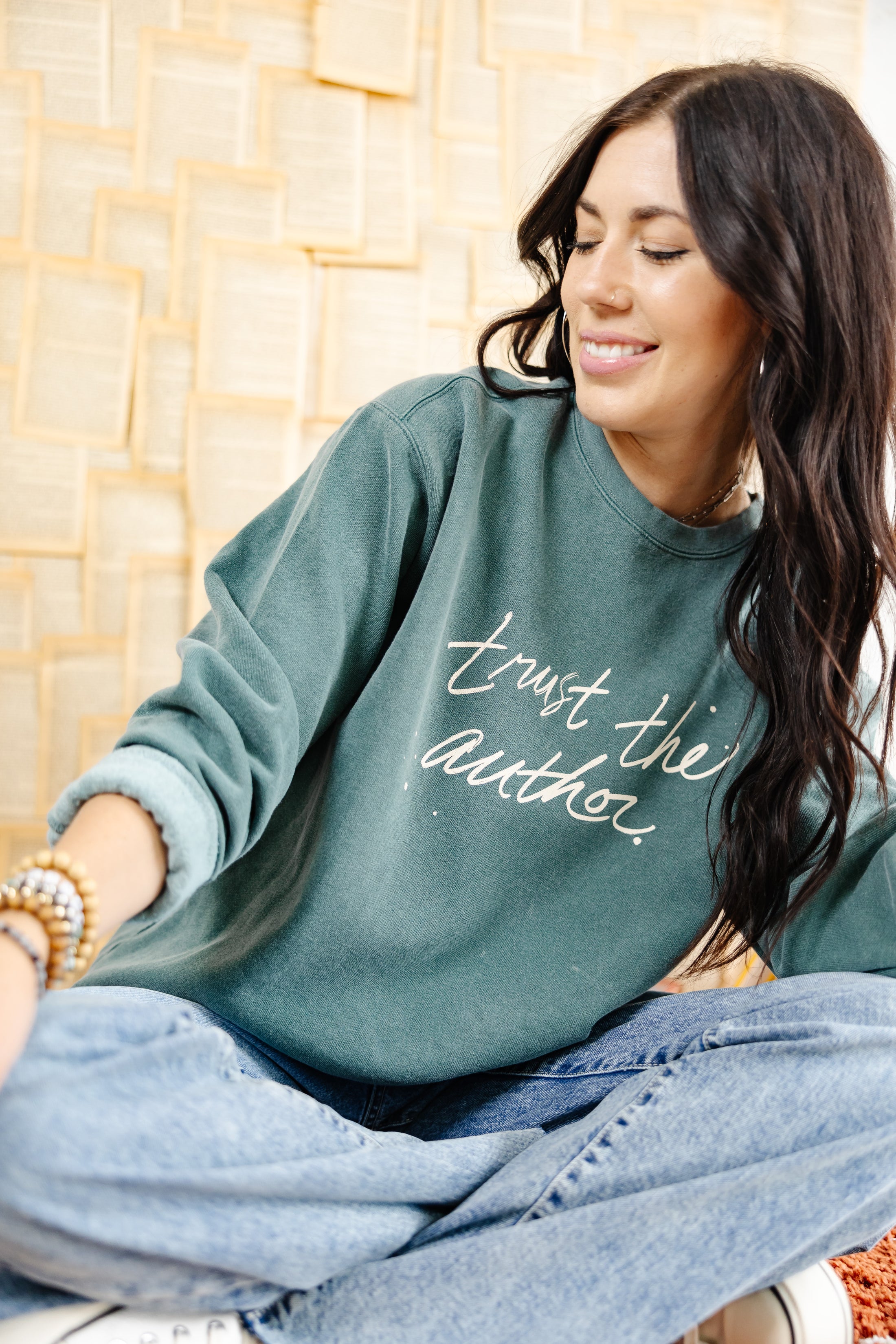 Trust the Author Sweatshirt-Evergreen