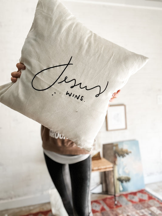 Jesus Wins - Throw Pillow