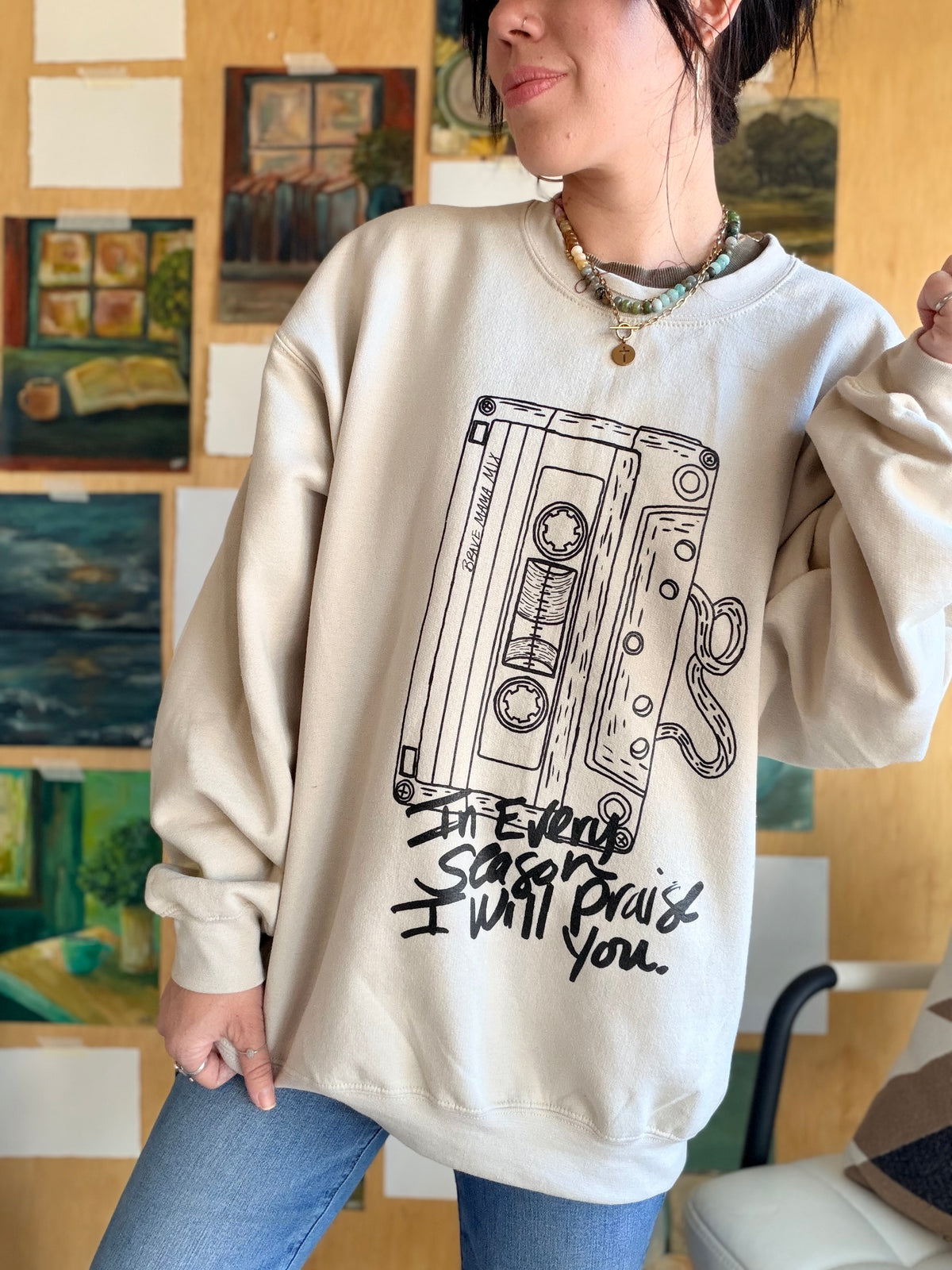 In Every Season Sweatshirt-Tan