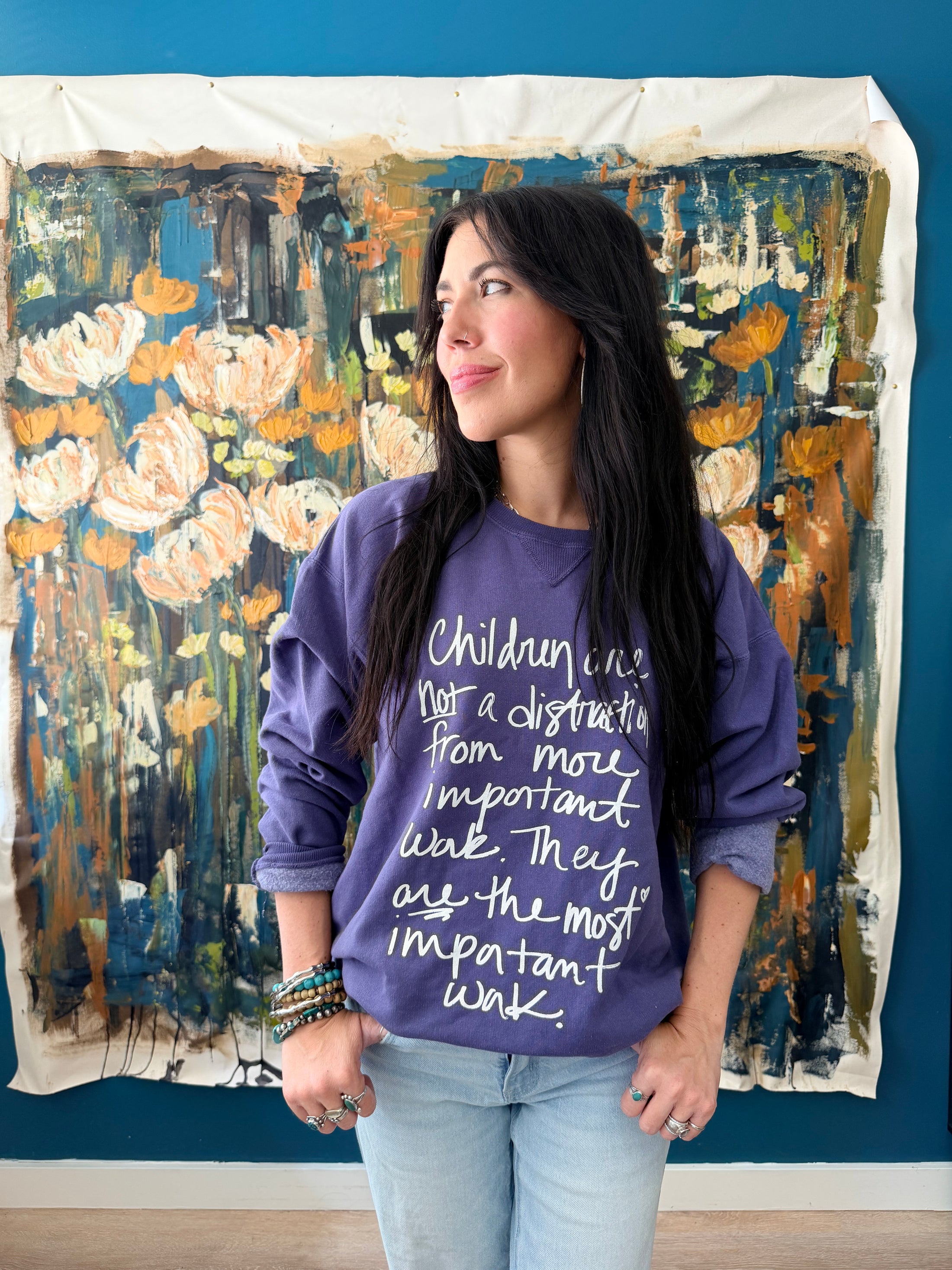 Most Important Work Sweatshirt-Plum