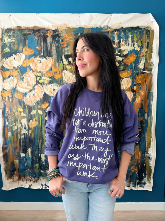Most Important Work Sweatshirt-Plum