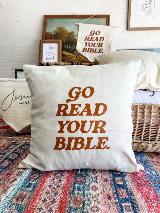 Go Read Your Bible - Throw Pillow