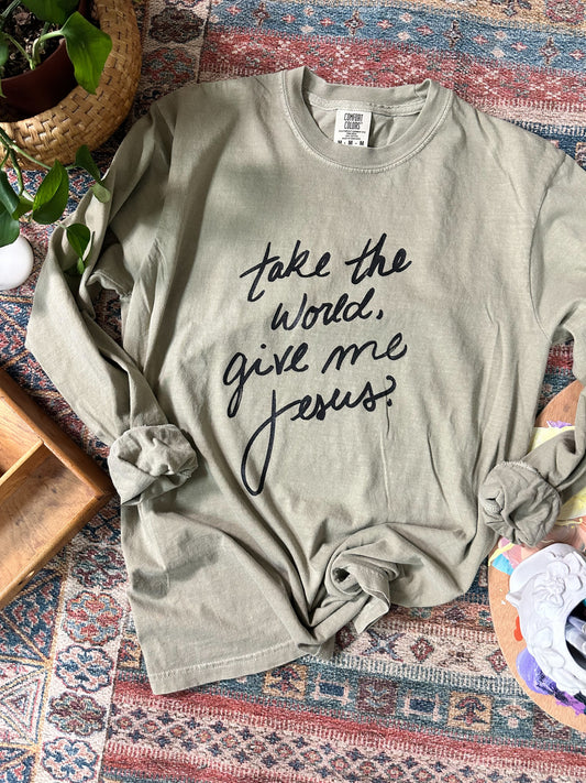 Give Me Jesus Long Sleeve- Khaki