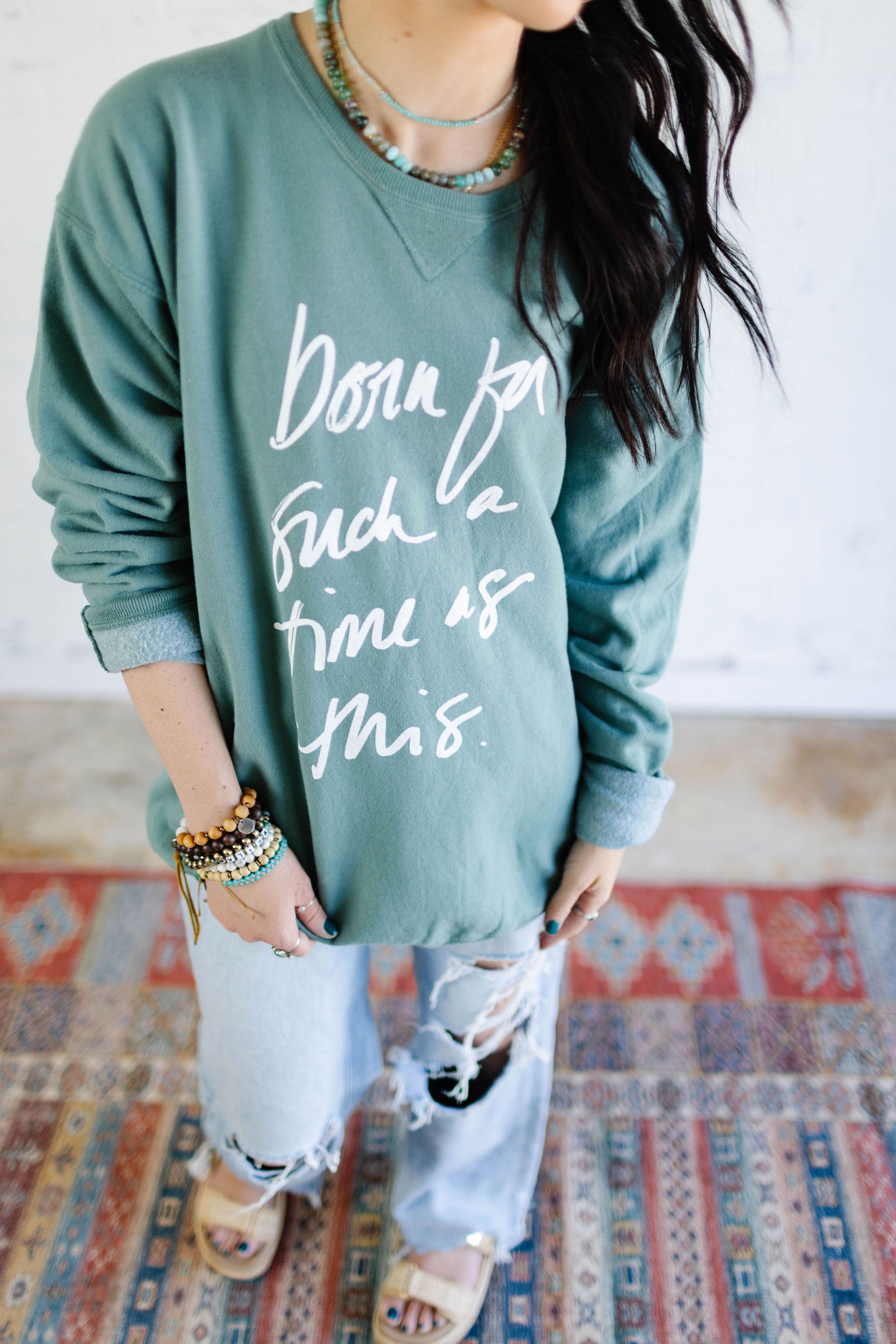 Born For Such a Time Sweatshirt- Ocean