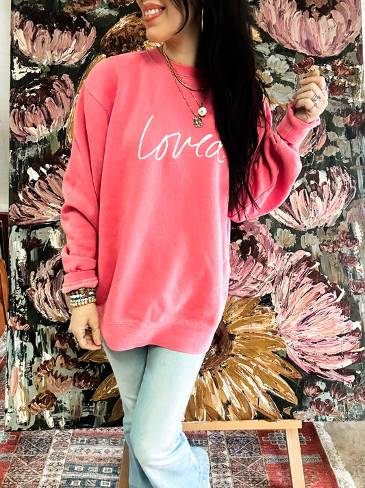 Loved Sweatshirt-Strawberry