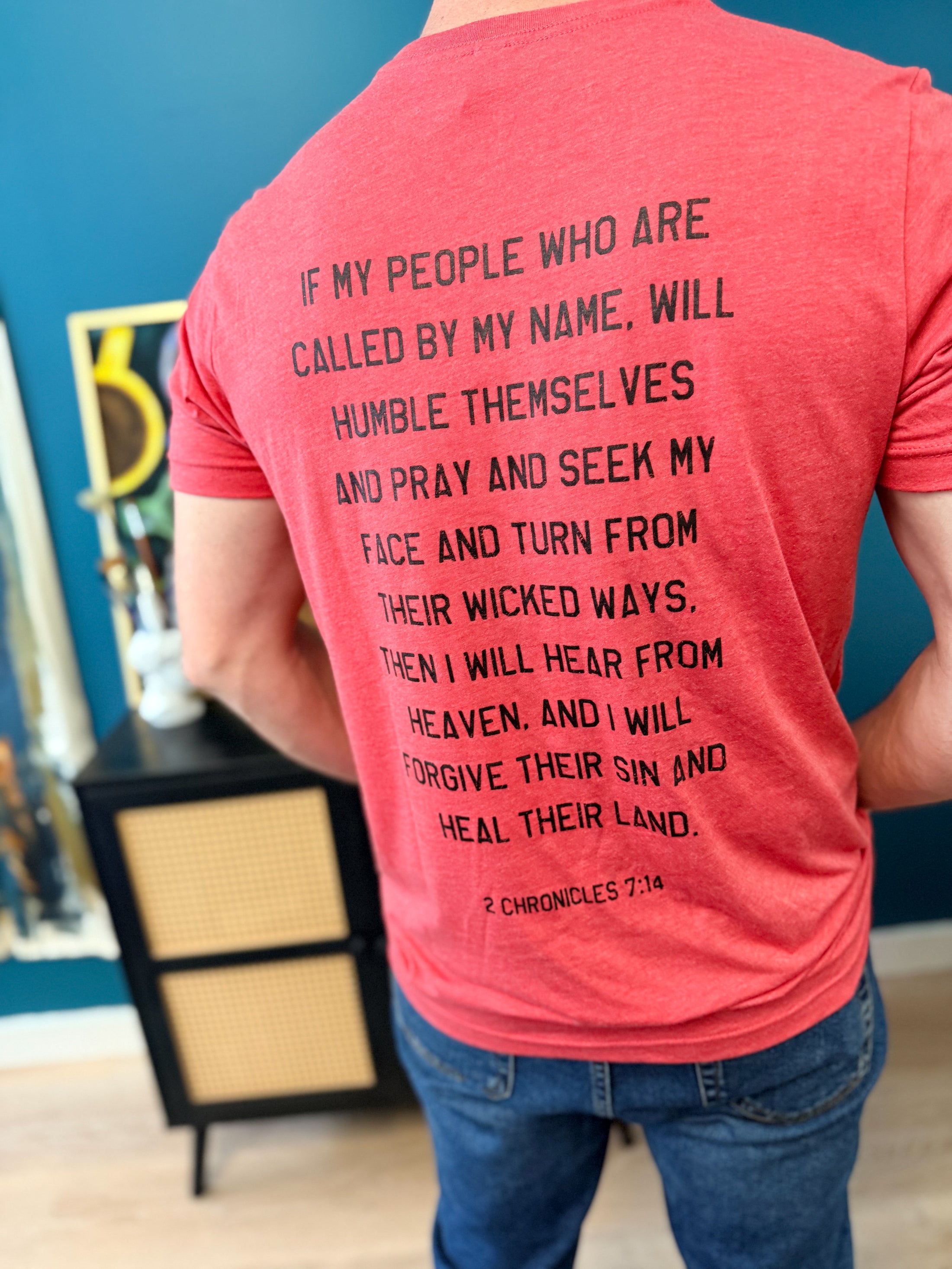 Heal Their Land Men’s Tee- Spangled Red