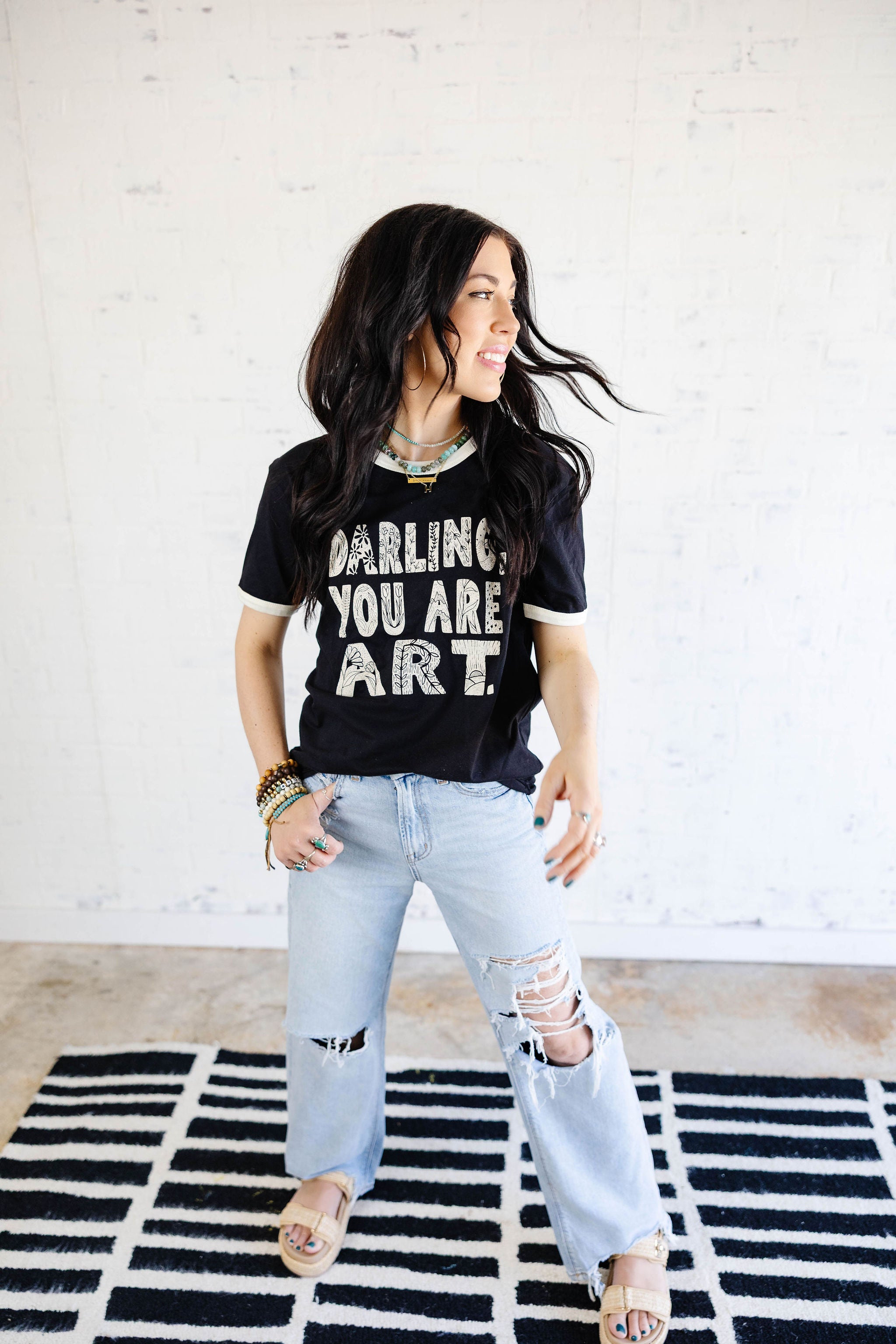 Darling You Are Art- Black/Cream Ringer (Pre-order)