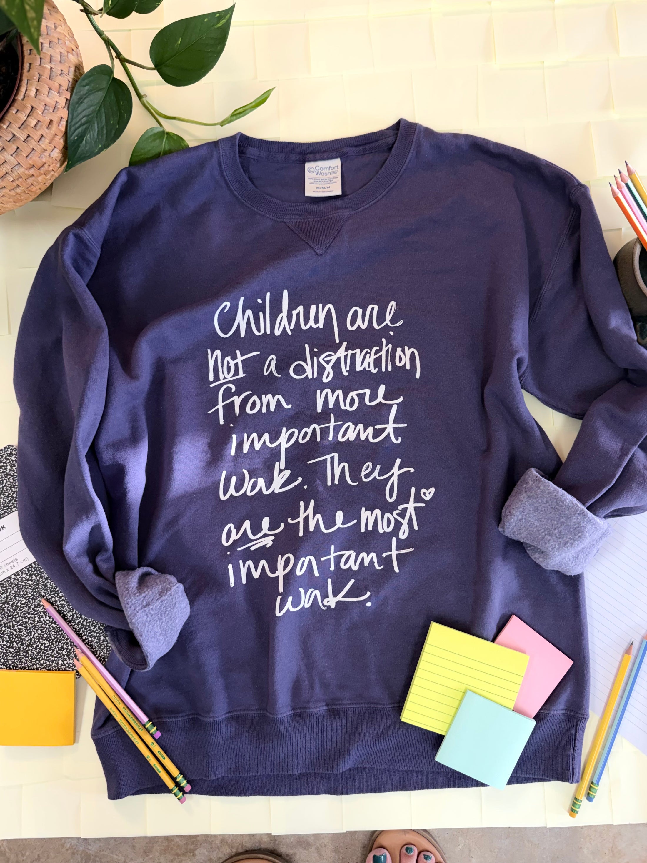 Most Important Work Sweatshirt-Plum