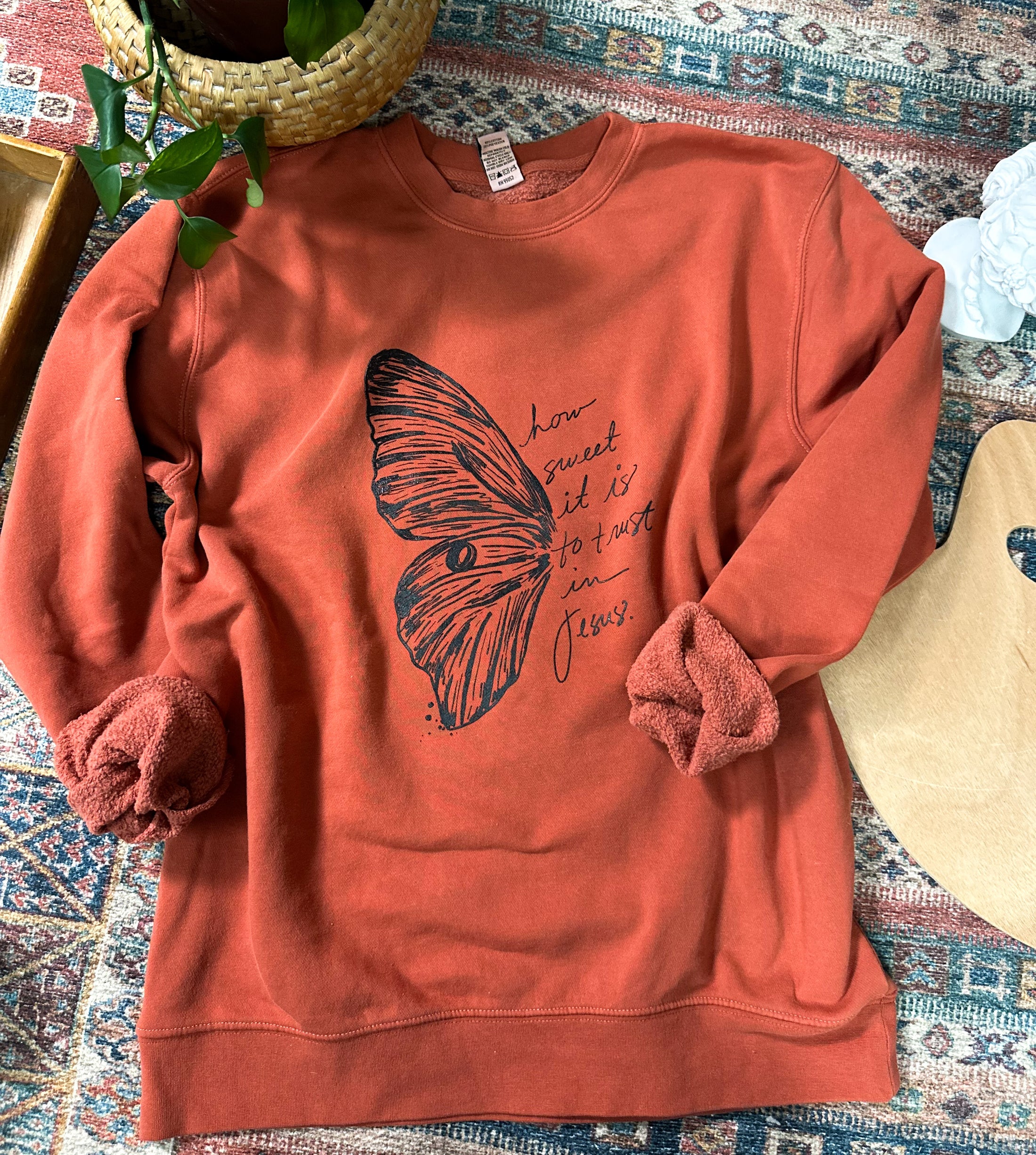 Butterfly Sweatshirt-Pumpkin