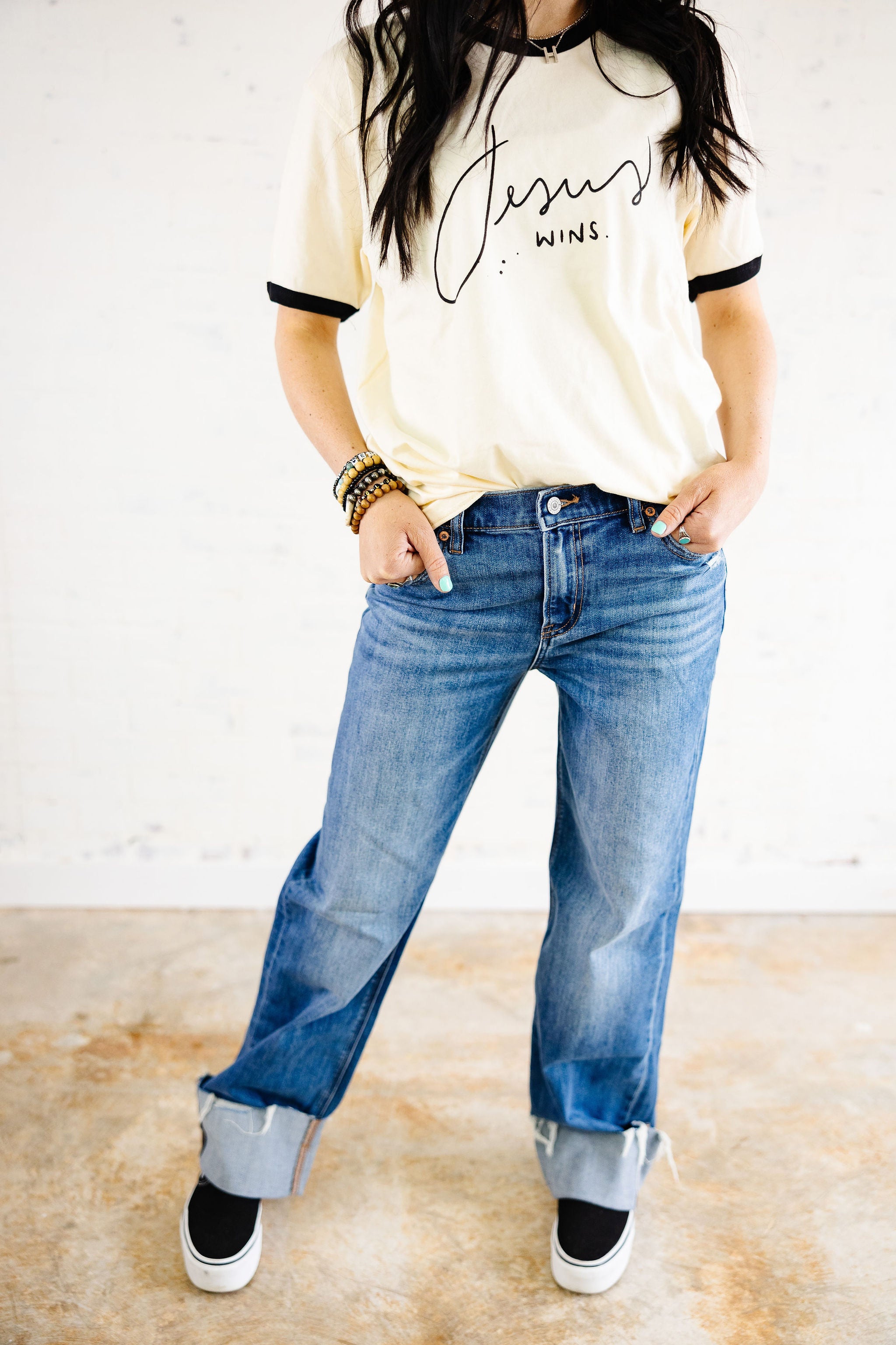 Jesus Wins - Cream/Black