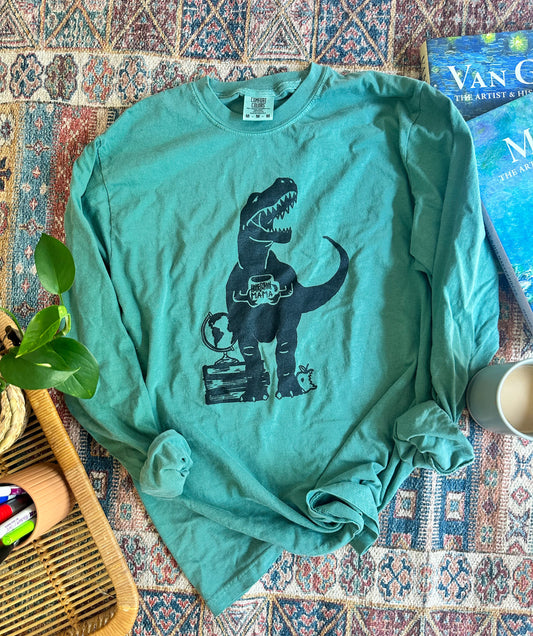 Homeschool Mamasaurus Long Sleeve -Clover