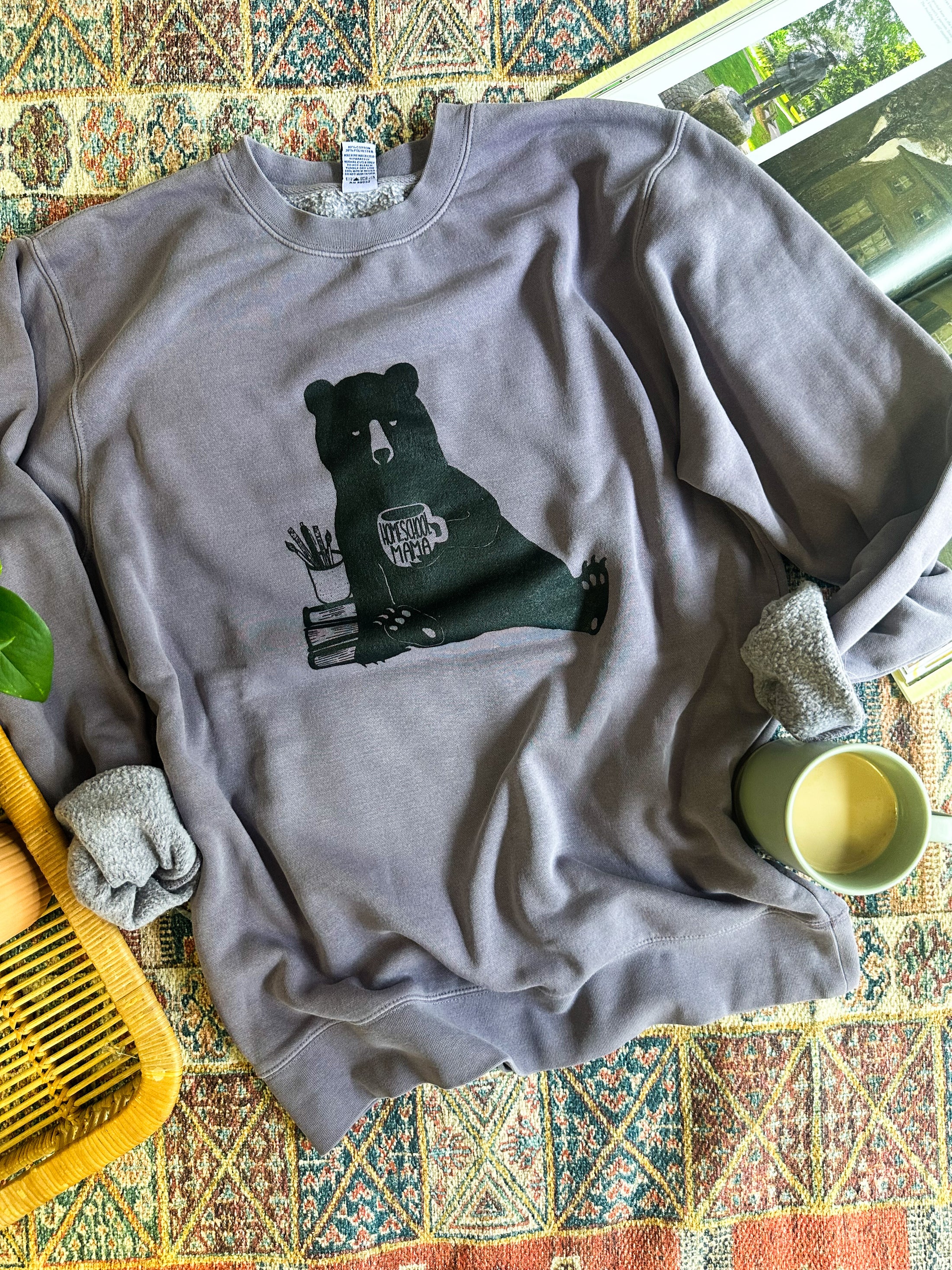 Homeschool Mama Bear Sweatshirt-Plum