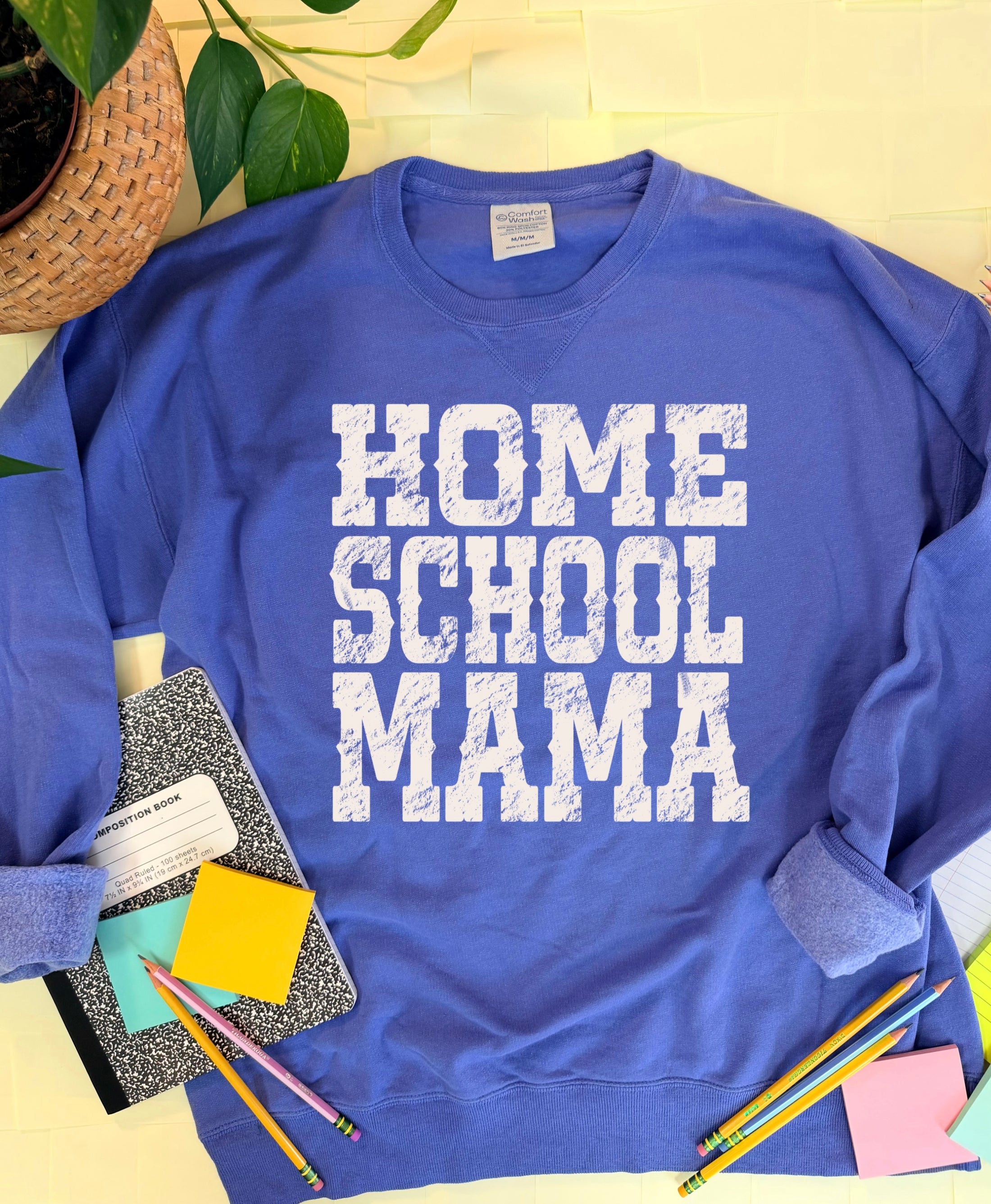 Homeschool Mama Sweatshirt-Cerulean