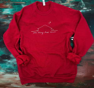 Christmas Sweatshirt / The King Has Come - Cranberry & Evergreen