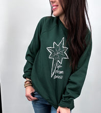 Load image into Gallery viewer, Christmas Sweatshirt / Light Overcomes Darkness - Cranberry &amp; Evergreen