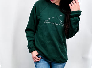 Christmas Sweatshirt / The King Has Come - Cranberry & Evergreen